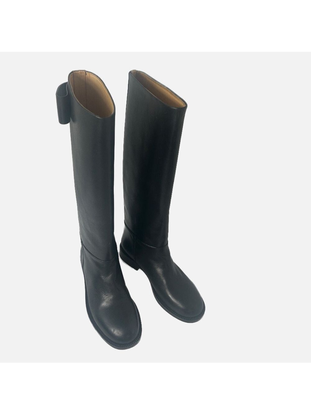 NEW Bottega Veneta Black Knee-High Pull On Women's Calfskin Riding Boots Italy